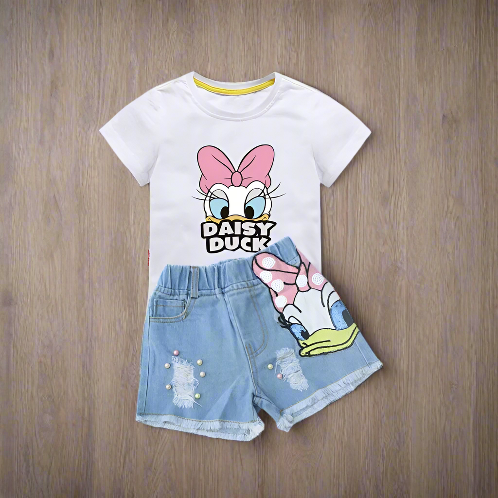 Daisy Duck Girls' Summer Outfit – Sparkling & Stylish!