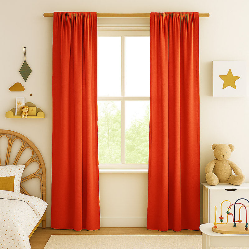 rideau enfant gaze coton bio fraise