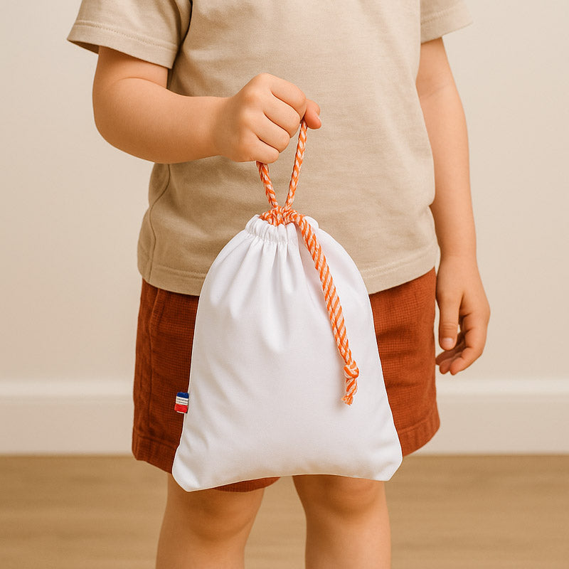 pochon de rangement blanc papate rangement