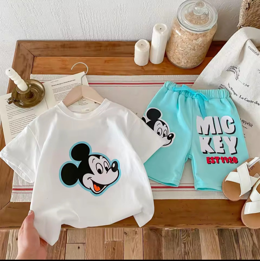 Cute Mickey T-Shirt & Shorts Set