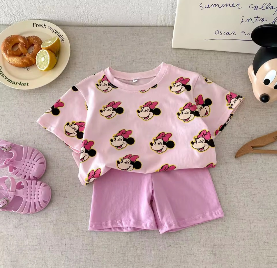 100% Cotton Summer Girls Clothes Set - T-Shirt & Shorts!