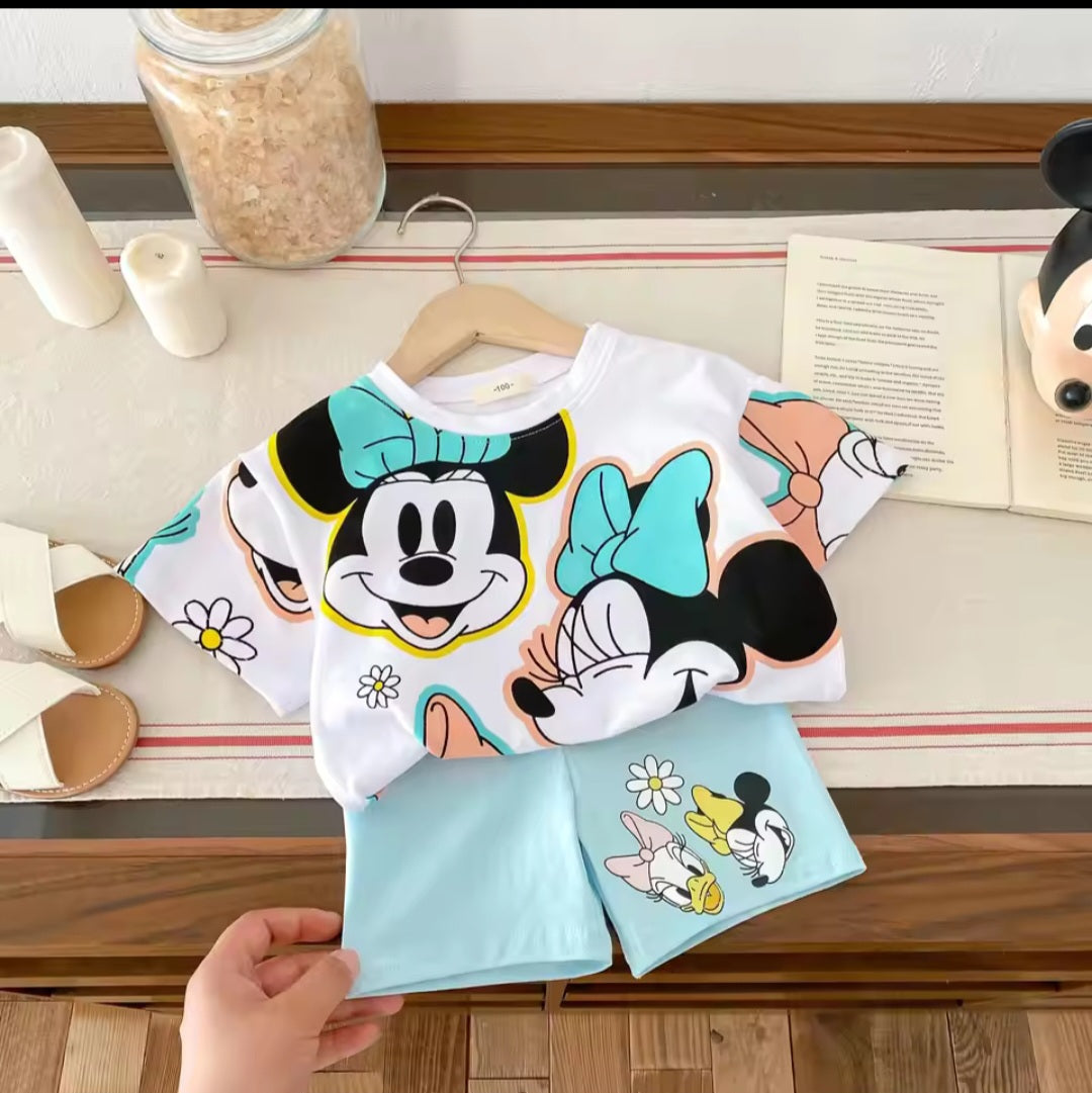 100% Cotton Minnie Mouse T-Shirt & Shorts Set