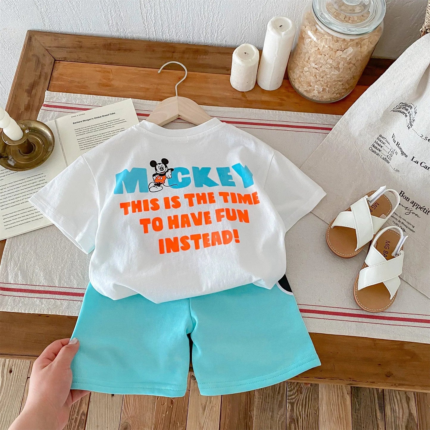 Cute Mickey T-Shirt & Shorts Set