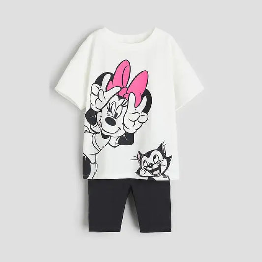 Minnie Mouse 100% Cotton T-Shirt and Shorts Set