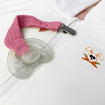 Attache Tetine en Coton Bio Teddy Rose papate