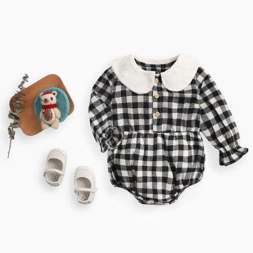 100% Cotton Baby Plaid Bodysuit