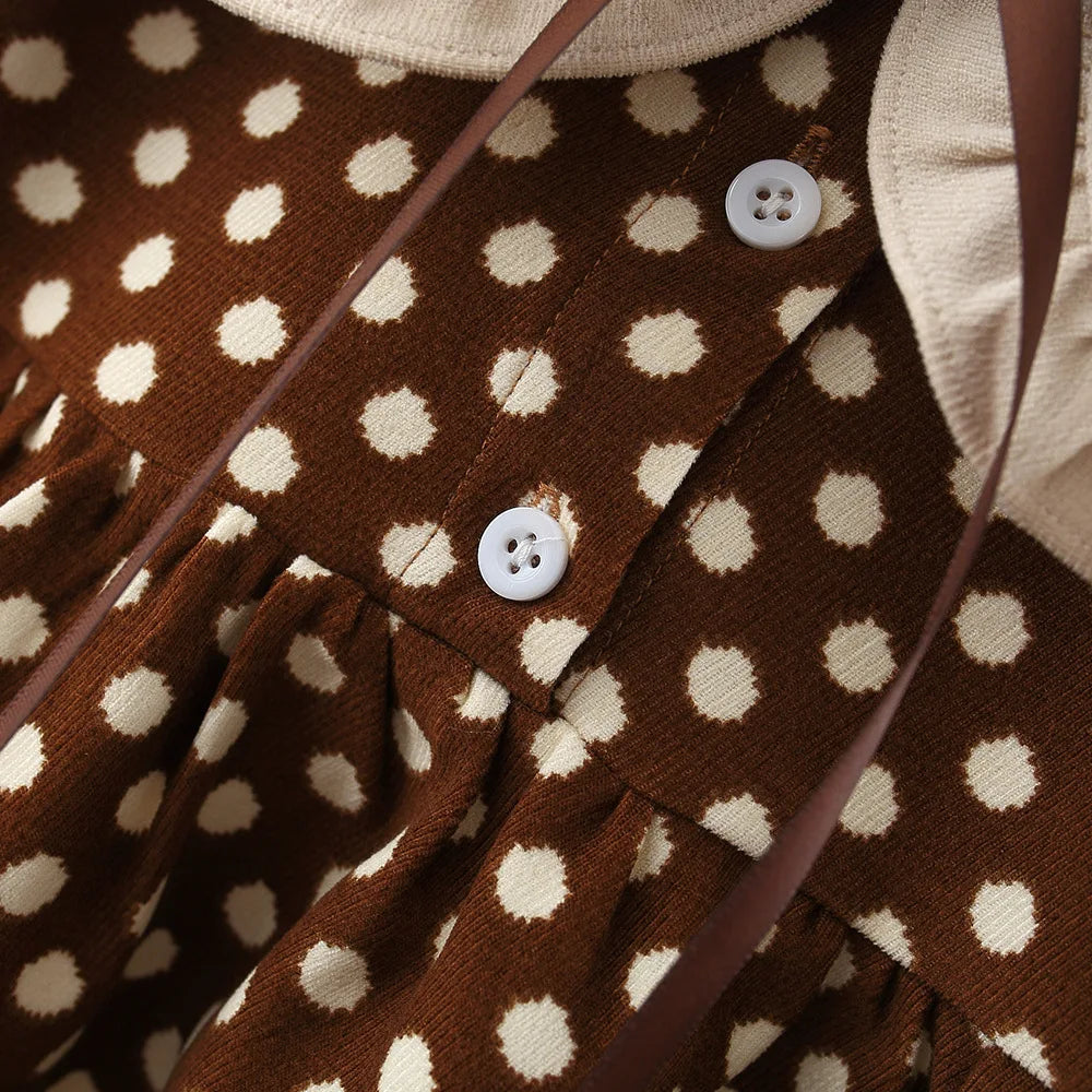 Adorable Ribbon Bow Dot Dress