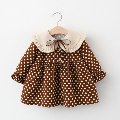 Adorable Ribbon Bow Dot Dress