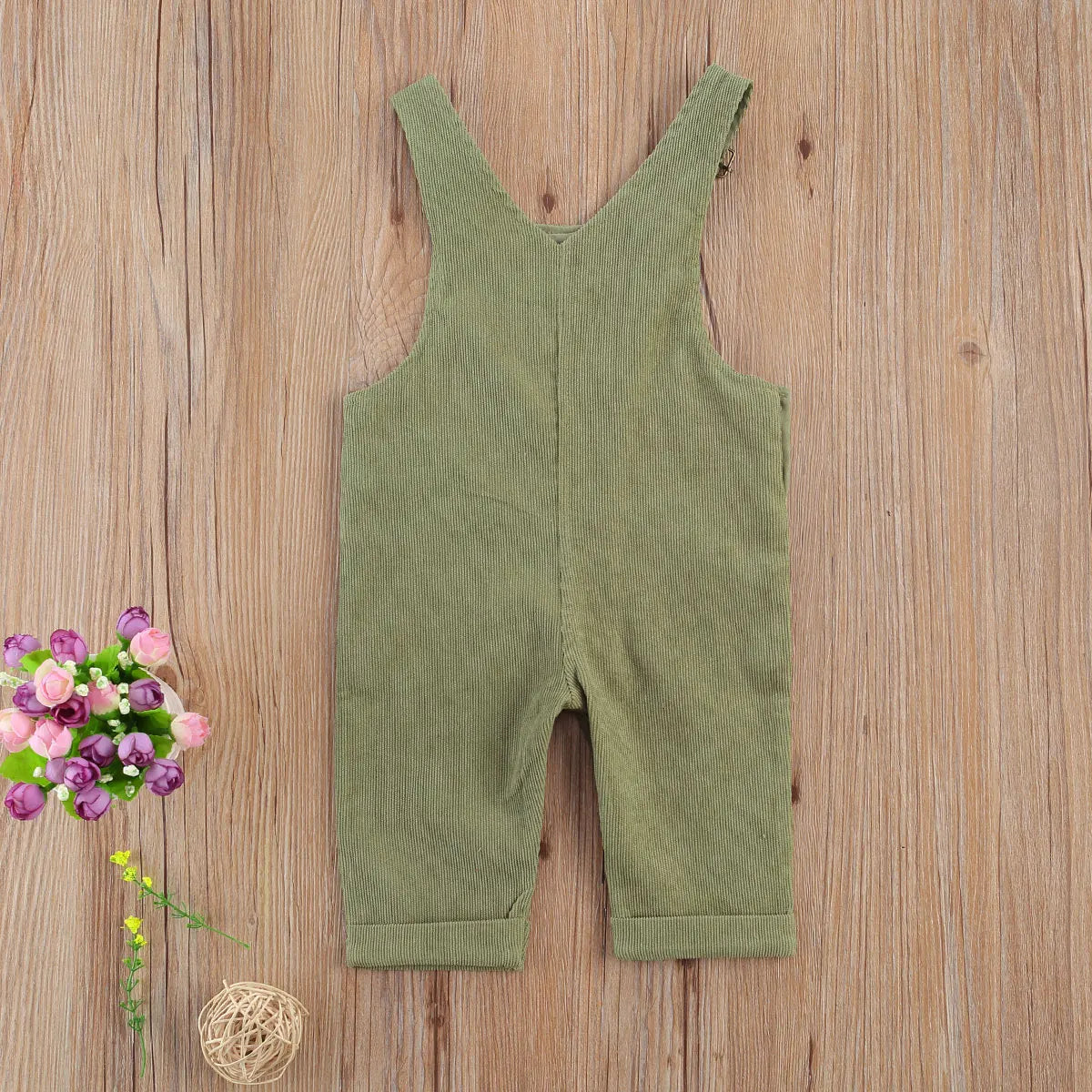 Corduroy Overalls with Straps & Pockets