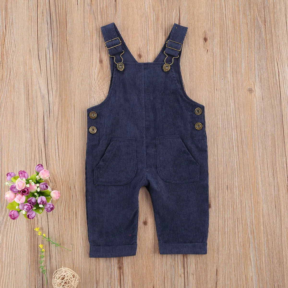Corduroy Overalls with Straps & Pockets