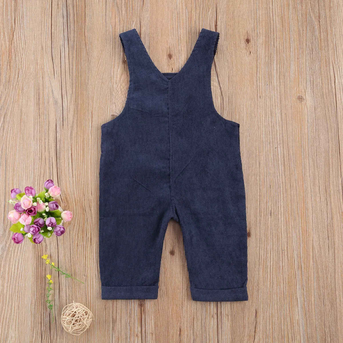 Corduroy Overalls with Straps & Pockets