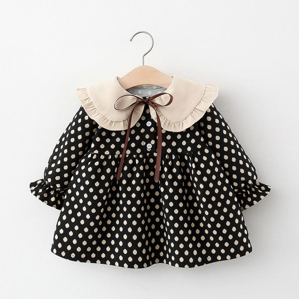 Adorable Ribbon Bow Dot Dress
