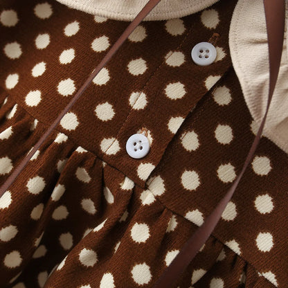 Adorable Ribbon Bow Dot Dress