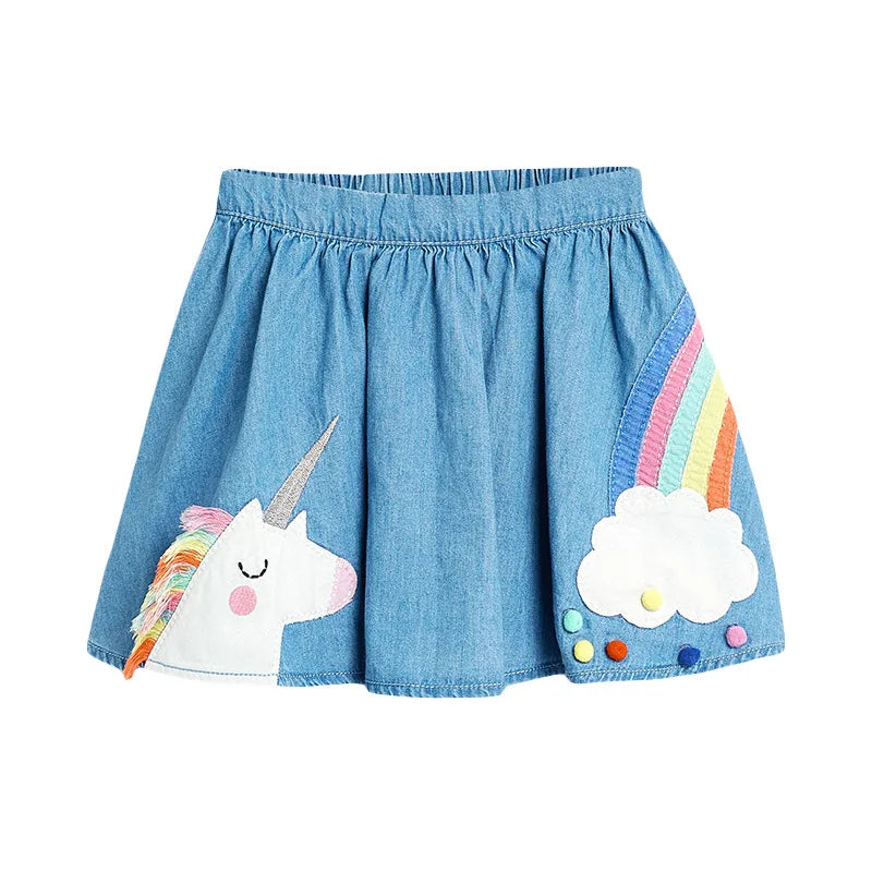 Charming Unicorn Denim Skirt – Summer Casual