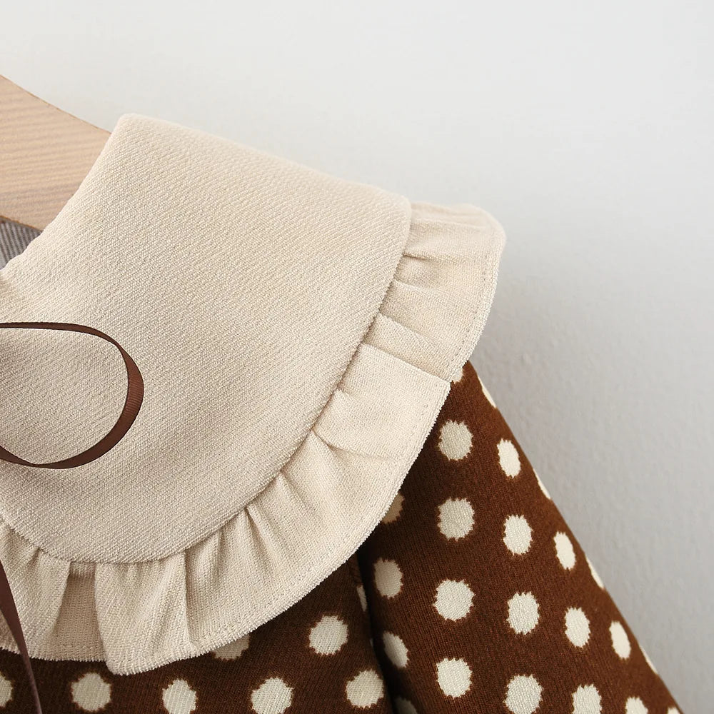 Adorable Ribbon Bow Dot Dress