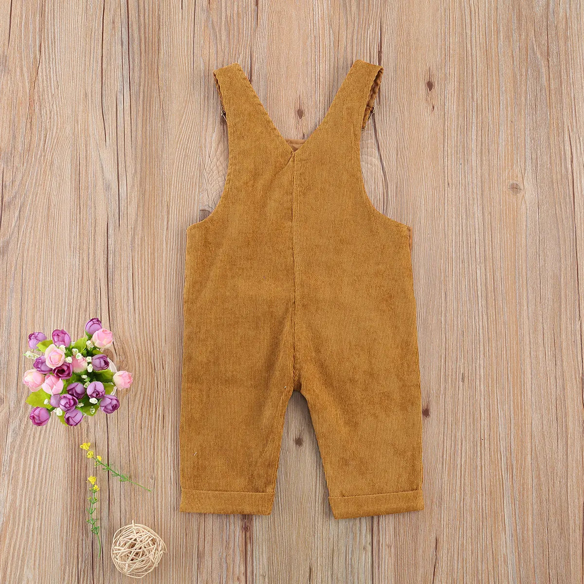 Corduroy Overalls with Straps & Pockets