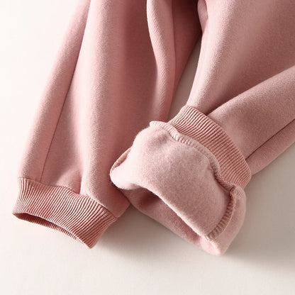 Fleece Pullover Hooded Top And Matching Pants Set