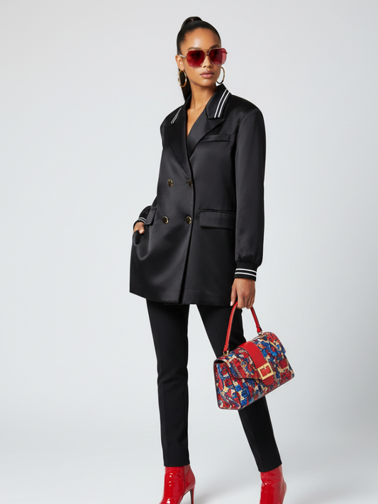 MIDTOWN Satin Tunic Blazer BYMANYC ® New York-0