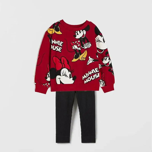 Cotton Cartoon Sweatshirt & Matching Pants Set
