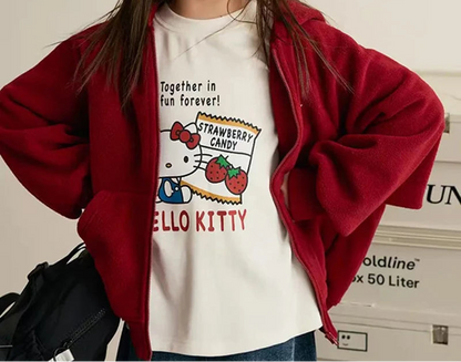 Hello Kitty Hooded Thickened Jacket