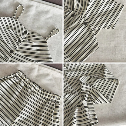 Sleeveless Striped Top & Matching Shorts Set
