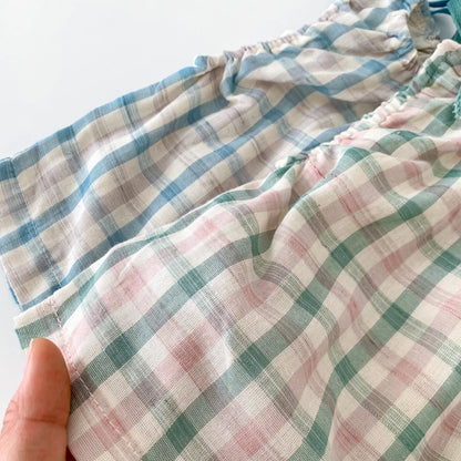 Plaid Shirt and Short Pants Set