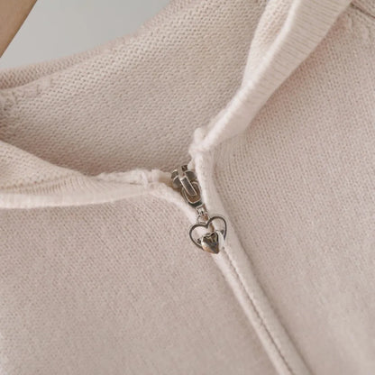 Knitted Hooded Sweatshirt & Pants 2-piece Set