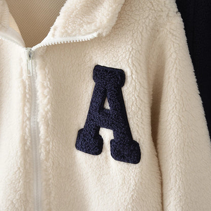 Winter Fleece A-line Collar Jacket & Pants Set