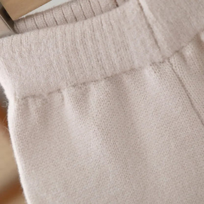 Knitted Hooded Sweatshirt & Pants 2-piece Set