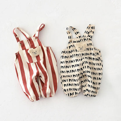 100% Cotton Striped Onesie with Teddy Bear