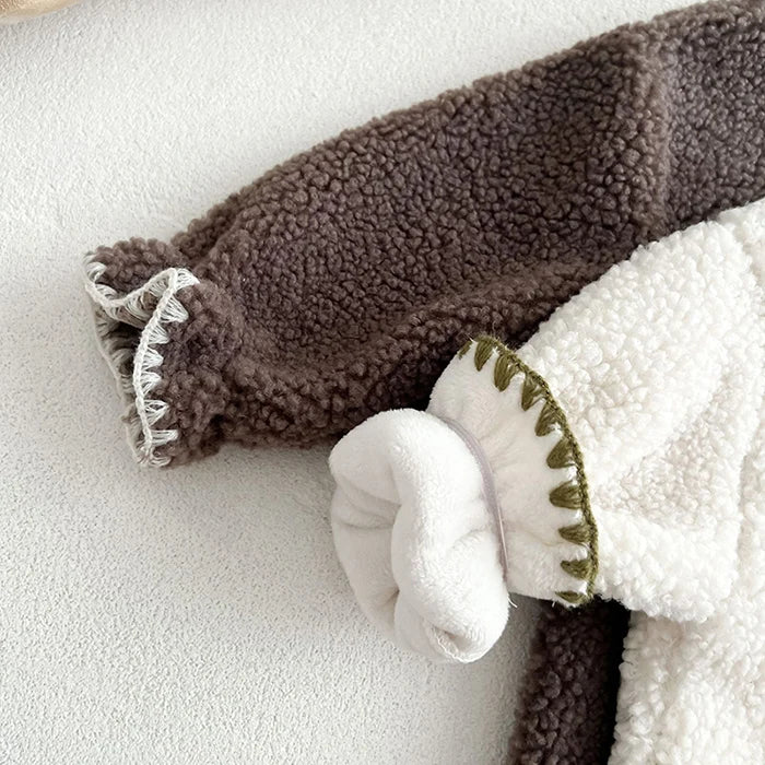 Plush Thicken Warm Romper & Hat