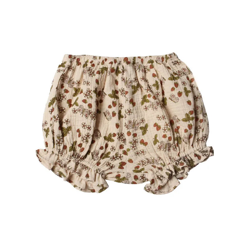 Organic Cotton Girl Summer 2Pcs Floral Dress & Shorts