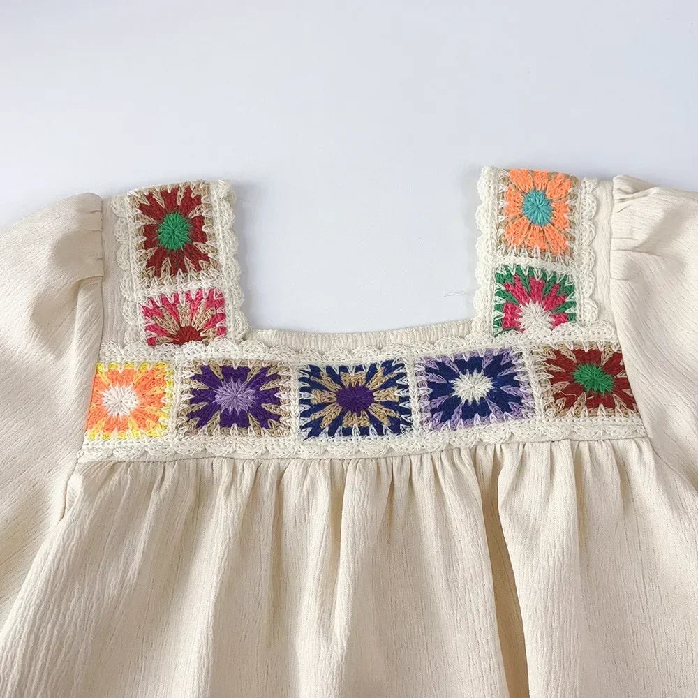 Flower Knitted Embroidered Lace Set