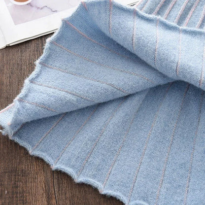 Flower Winter Thick Sweater & Pleated Skirt Two-piece Set