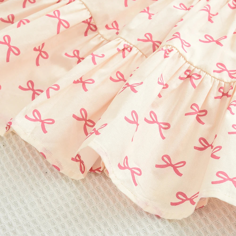 Two Piece Bow Top & Pleated Skirt Set