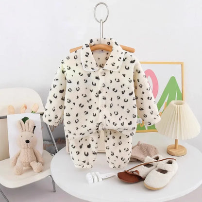 Pajama Suit with Thickened Coral Velvet Set