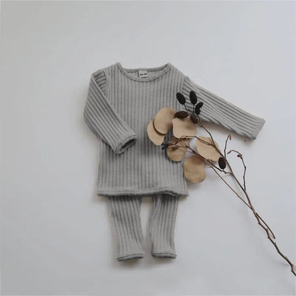 Cotton and Cashmere Knit Sweater Top And Leggings Set