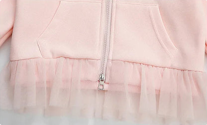 Elsa Princess Zippered Hooded Jacket & Bellbottom Pants