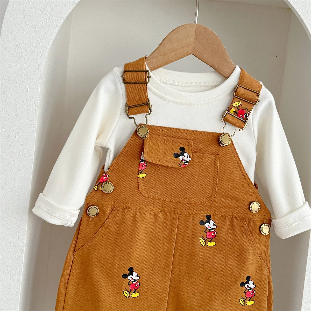 Mickey Mouse Soft, Breathable Cotton Romper & Tee Set