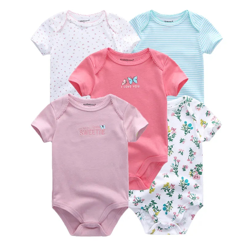 100% Cotton Cartoon Bodysuit Set (5pcs)
