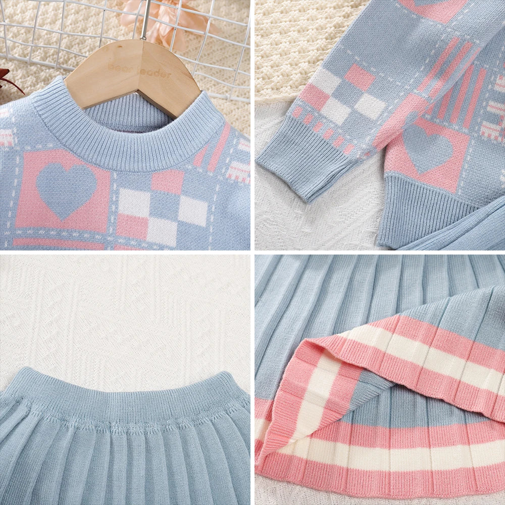 Thick Knit Pullover & Skirt Set