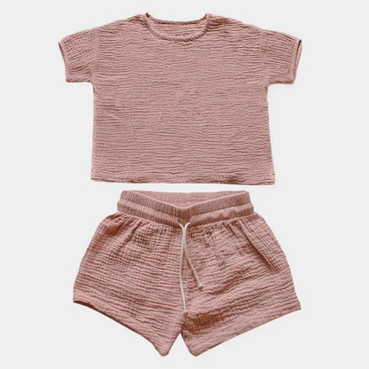 Summer 100% muslin cotton Shirt & Shorts Set – Light and Breezy!