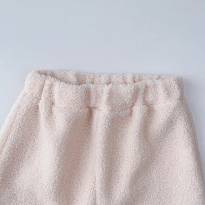 Thick Warm High Neck Top And Solid Color Pants Set