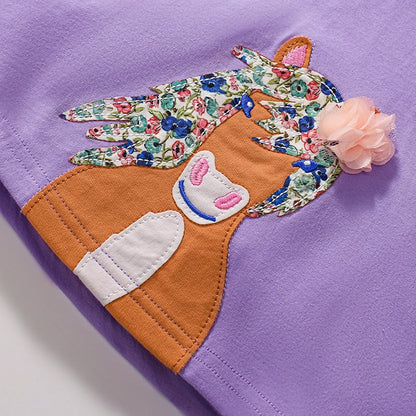2025 Summer Cotton Unicorns with Flowers Dress