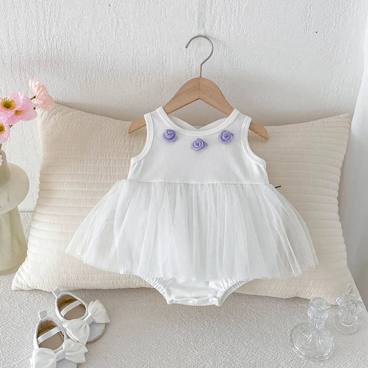 Bodysuit With Purple Flowers