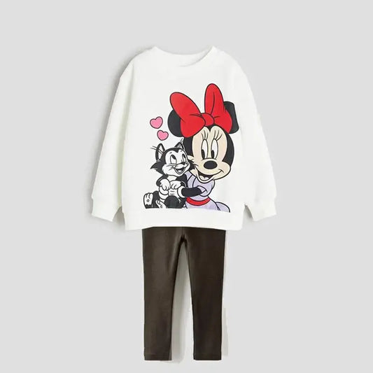 Cotton Cartoon Sweatshirt & Matching Pants Set