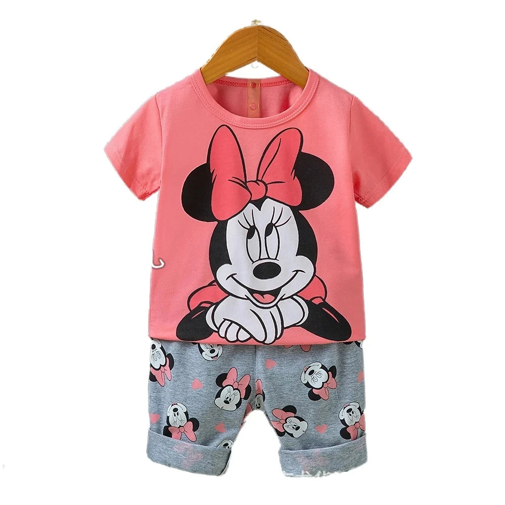 Minnie Mouse Cotton T-Shirt & Shorts Set