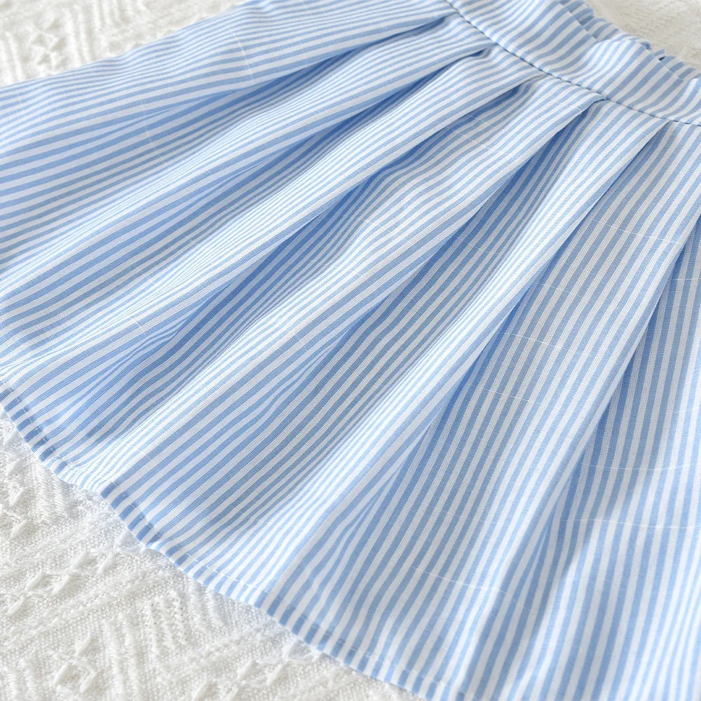 Striped Ruffled Shirt & Skirt 2Pcs Set