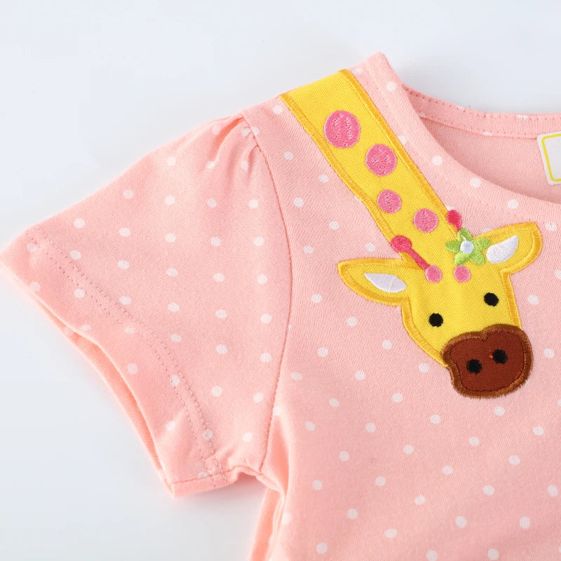 Summer Cotton Giraffes Dress