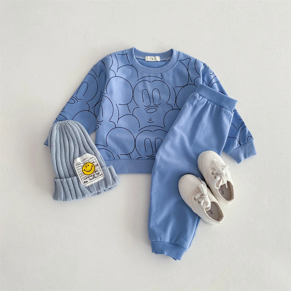 Soft Cotton Mickey Hoodie & Sweatpants Set